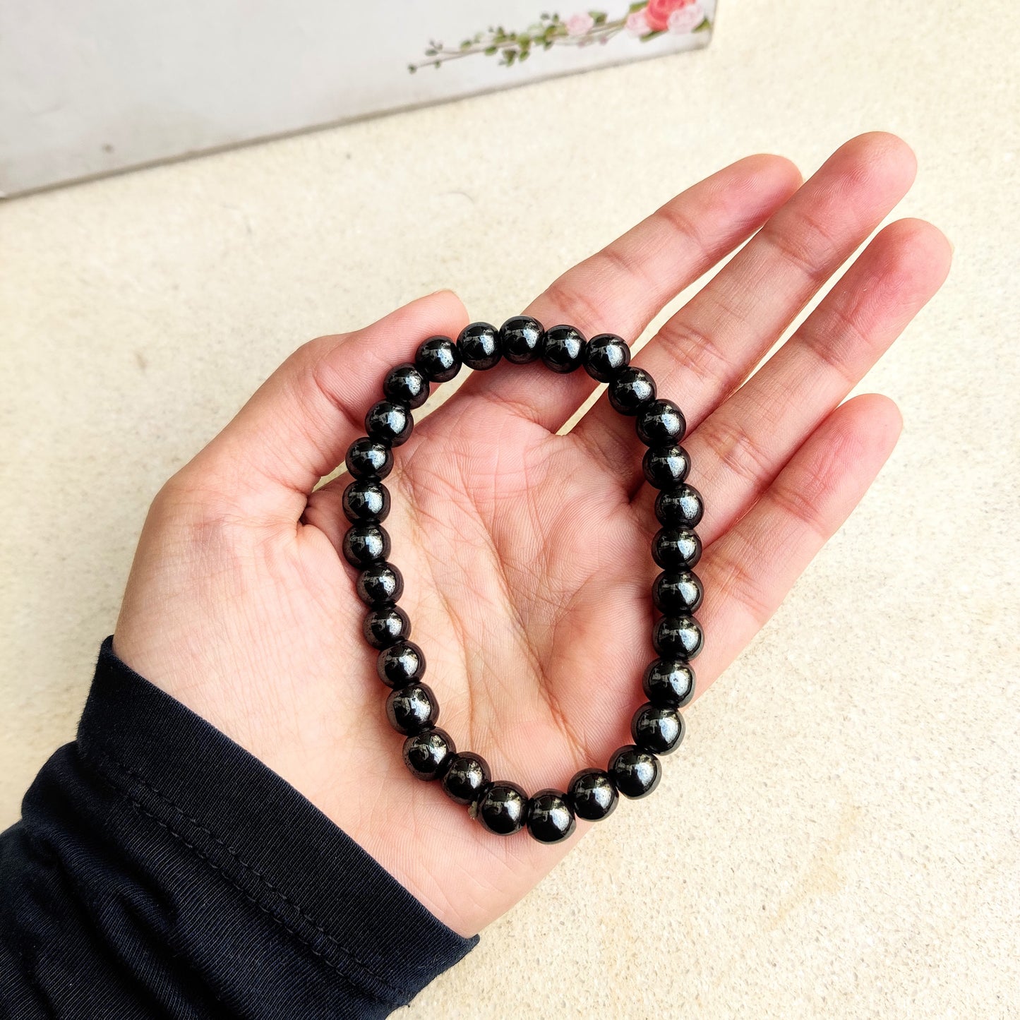 Hematite Round Beads Bracelet - 8 mm