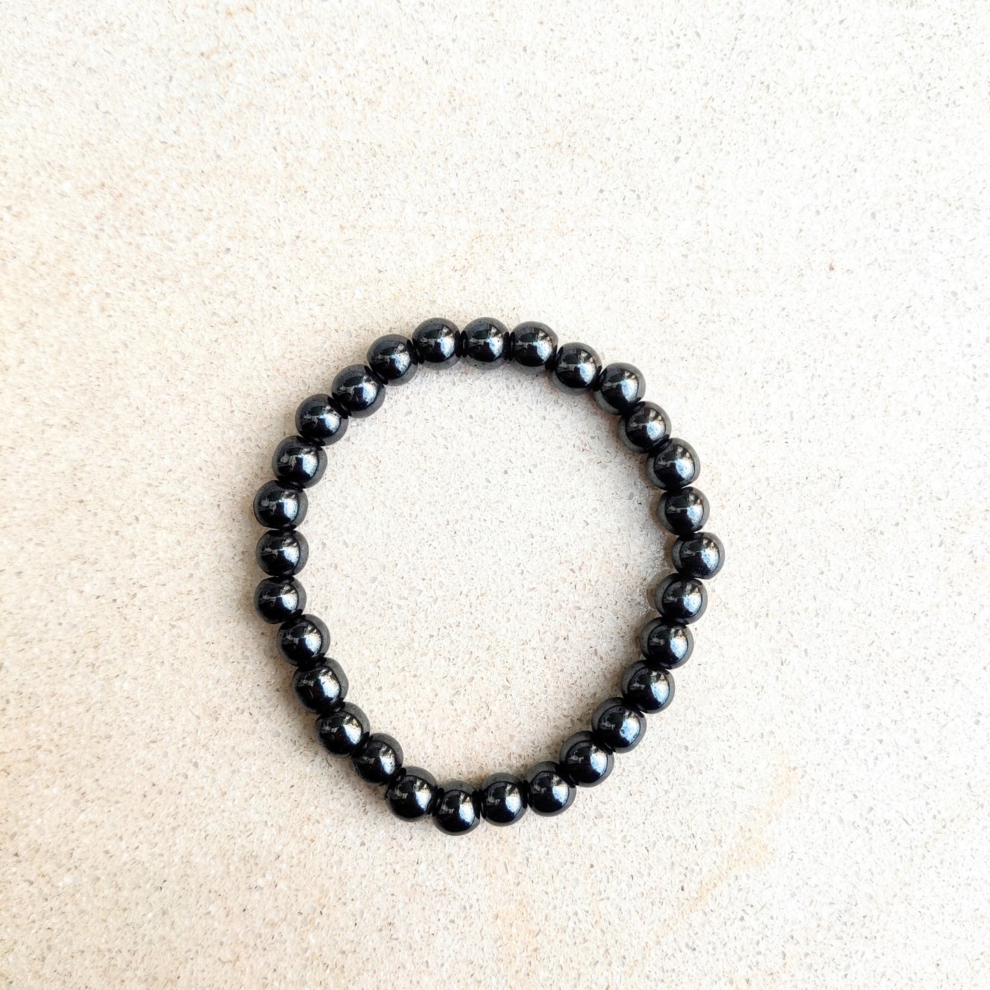 Hematite Round Beads Bracelet - 8 mm
