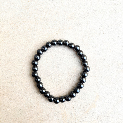 Hematite Round Beads Bracelet - 8 mm