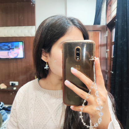 Natural Pearl Bow Earrings with Golden Hoops