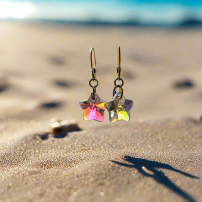 Rainbow Crystal Star Earrings