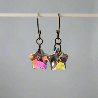 Rainbow Crystal Star Earrings