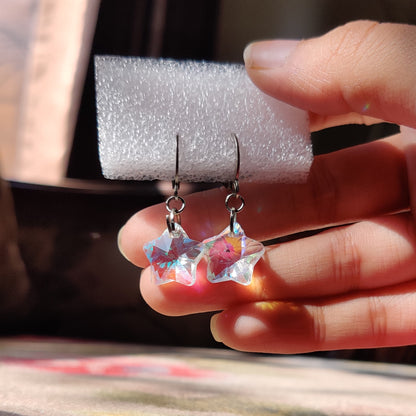Rainbow Crystal Star Earrings