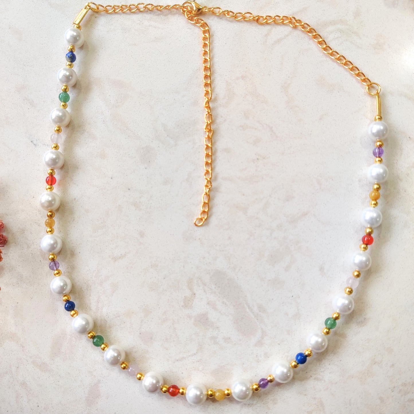 Celestial Harmony Natural Pearls and Crystals Necklace