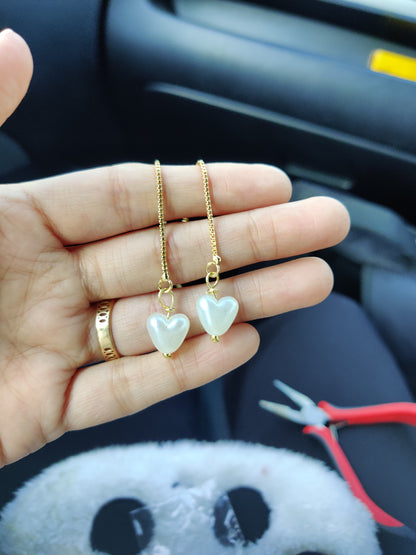 Stealing Hearts Pearl Threader Earrings