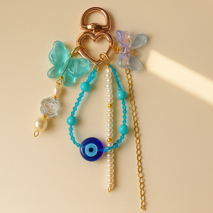 Ocean Bloom Nazar Bag Charm / Keychain / Phone Charm