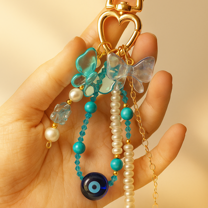 Ocean Bloom Nazar Bag Charm / Keychain / Phone Charm