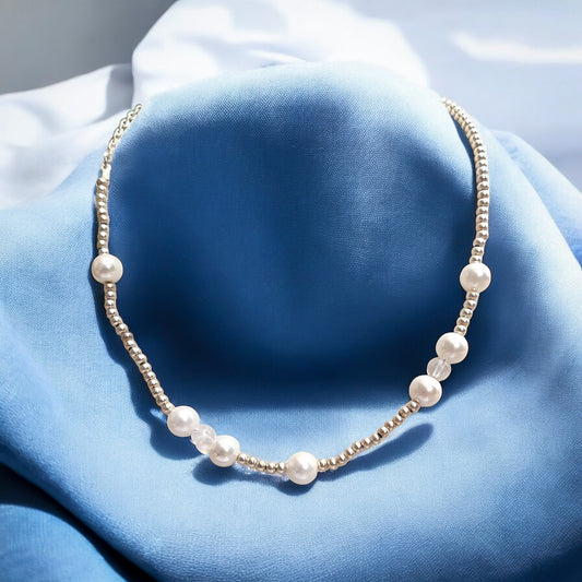 Clear Quartz and Pearl Necklace