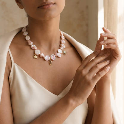 Amalfi Blush Pink Mother of Pearl Necklace
