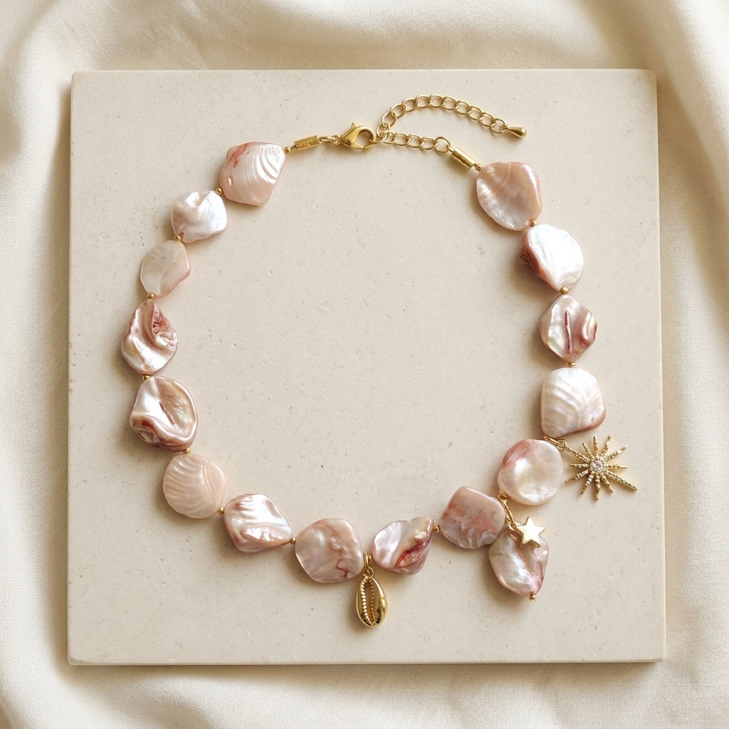 Amalfi Blush Pink Mother of Pearl Necklace