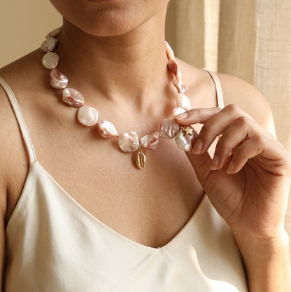 Amalfi Blush Pink Mother of Pearl Necklace